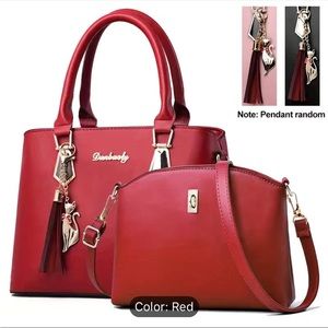 Red 2 piece Handbag Set